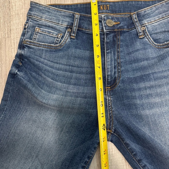 kUT From The Kloth High Rise Crop Straight Leg Blue Jeans Sz 6 - Picture 7 of 16